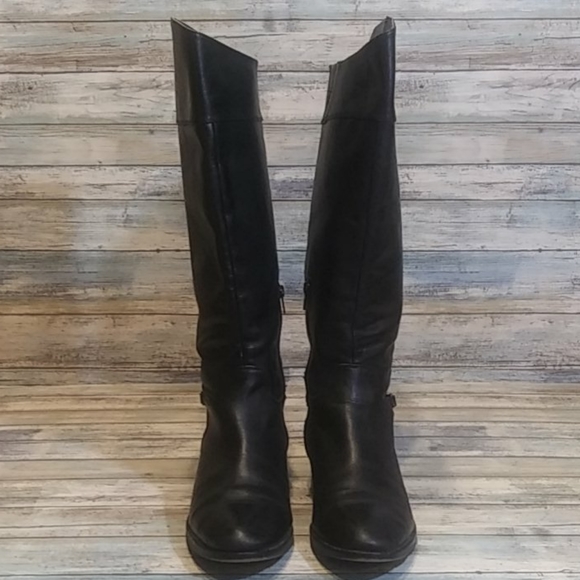 Victor Alfaro Black VA-Rosette Tall Riding Boots - Picture 2 of 8